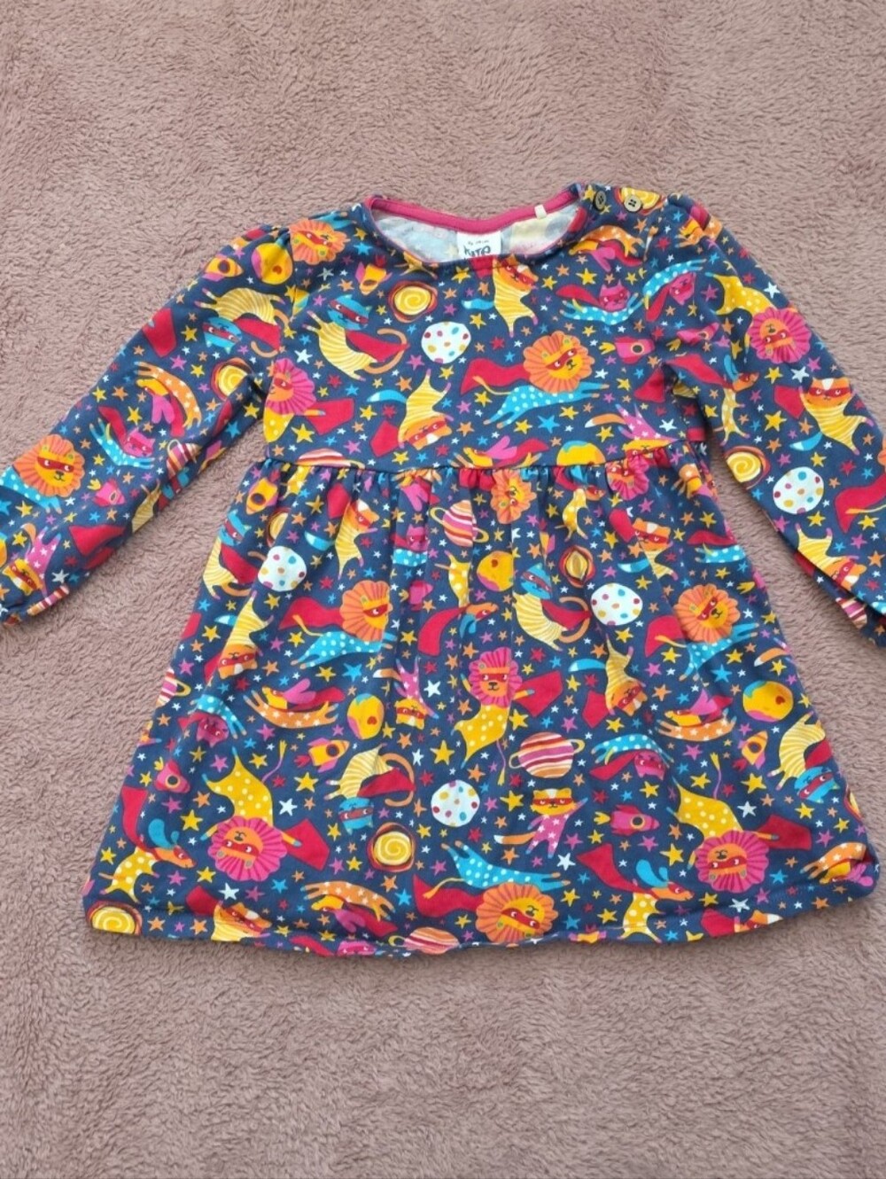 Kite size 3 years or 3t long sleeve space superhero cat european british dress